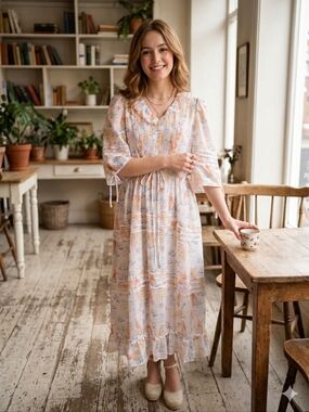 Unlogical Poem Collab New Womens Size Medium Tea Time Bunny Doll Dress Cottage